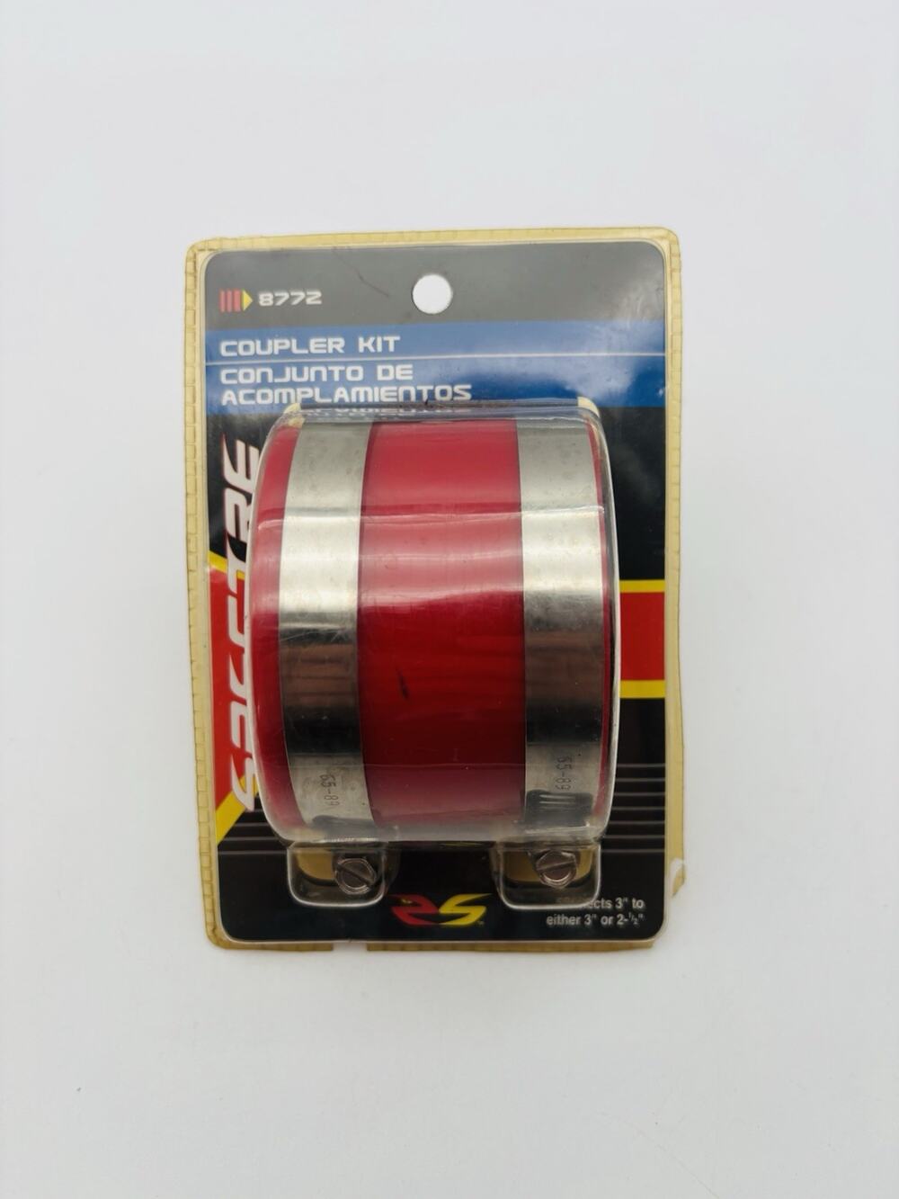 New. Spectre 8772 Coupler Kit 3” to 3” or 2 1/2” Red. New Old Stock.